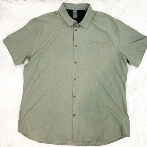 QUIKSILVER WATERMAN COLLECTION GREEN SHORT SLEEVE MENS SHIRT SZ XXL